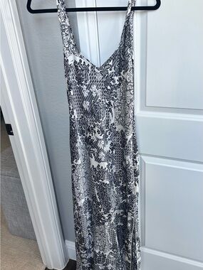 NWT Free People Black & White Printed Maxi Slip Dress